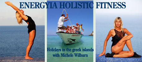 Energyia holisitc fitness holidays in Zante Zakynthos Greek islands with Miherle wilburn